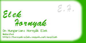 elek hornyak business card